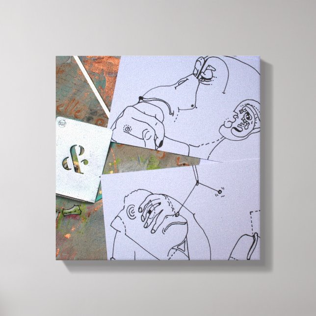 Apor som funderar på nyårslösning C Canvastryck (Framsida)