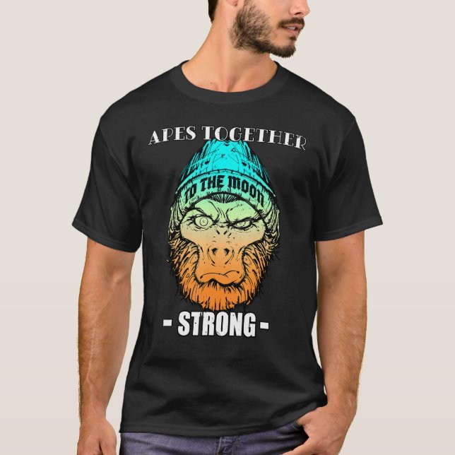 Apor tillsammans starka stenar går bara upp Hodl G T Shirt (Framsida)