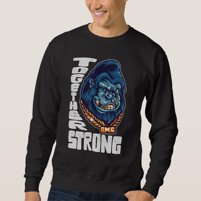 Apor tillsammans Strong Meme Lagrar Kort Squeeze Lång Ärmad Tröja (Framsida)