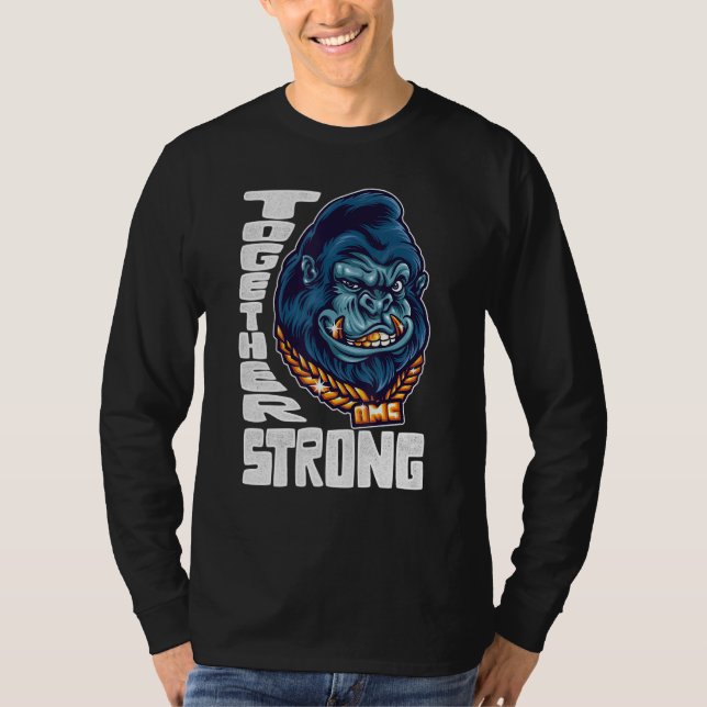 Apor tillsammans Strong Meme Lagrar Kort Squeeze T Shirt (Framsida)