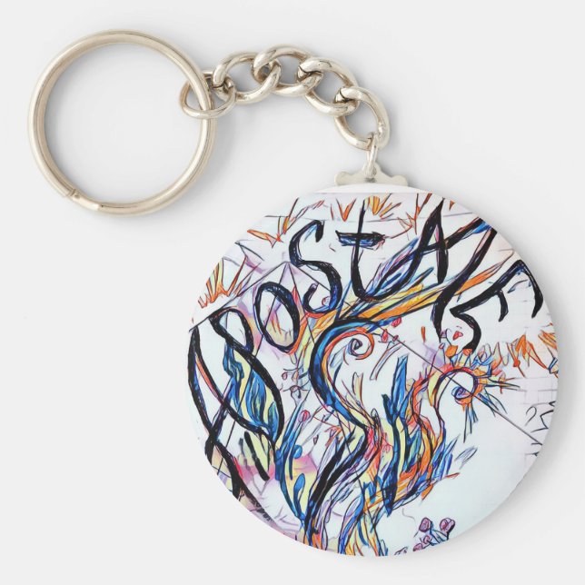 Apostatfärgad fri dörr Teckning Nyckelring (Framsidan)