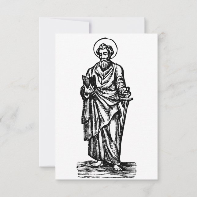 Aposteln Paulus med svärd Helgonkort Tack Kort (Framsida)