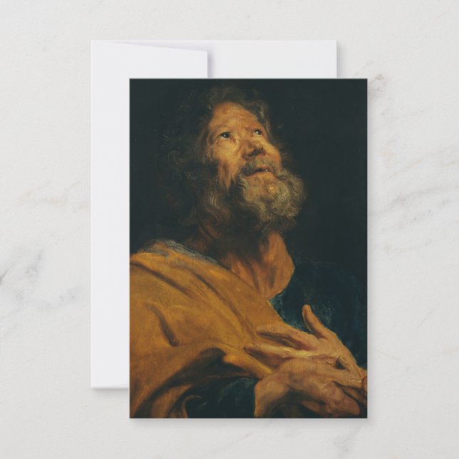 Aposteln Sankt Peter av Van Dyck Helgonkort Tack Kort (Framsida)