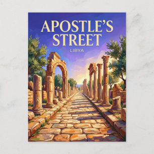 Apostelns gata, Cyrene Libyen Vykort