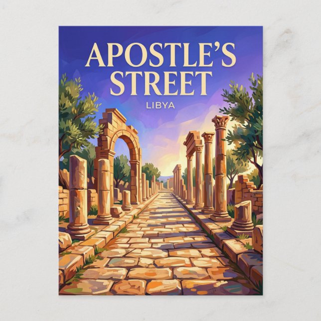 Apostelns gata, Cyrene Libyen Vykort (Framsida)
