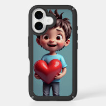 Apostig pojke med Heart iphone case