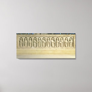 Apostlar under gallerier, sniden lättnad, c.1150 canvastryck