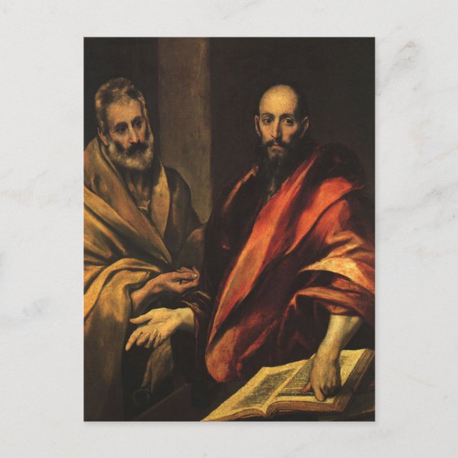 Apostlarna Petrus och Paulus av El Greco Vykort (Framsida)