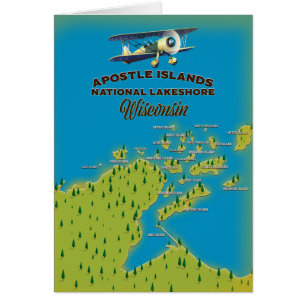 Apostle Islands National Lakeshore karta Hälsningskort