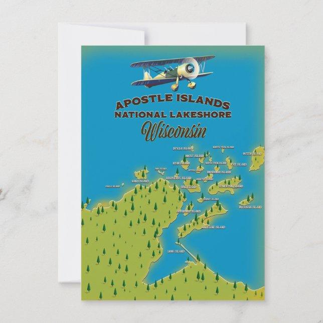Apostle Islands National Lakeshore karta Inbjudningar (Baksida)