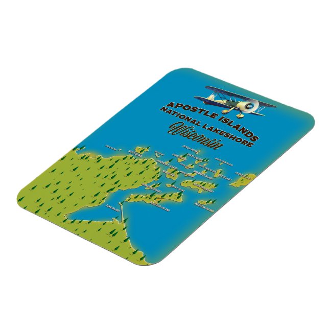 Apostle Islands National Lakeshore karta Magnet (Vänstra Sidan)