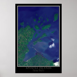 Apostle Islands National Lakeshore Satellite Karta Poster