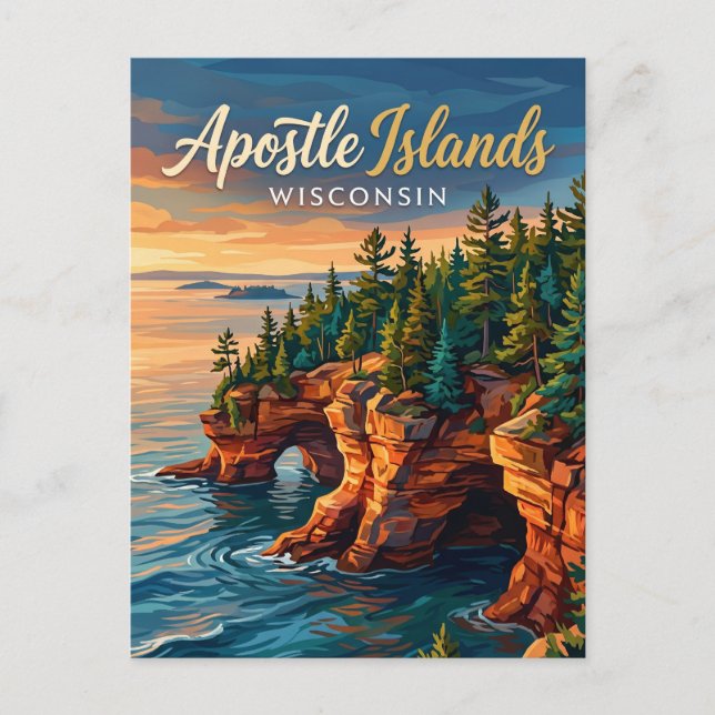 Apostle Islands National Lakeshore USA -> Apostleö Vykort (Framsida)