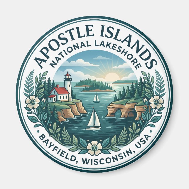 Apostle Islands National Lakeshore USA Magnet (Framsidan)