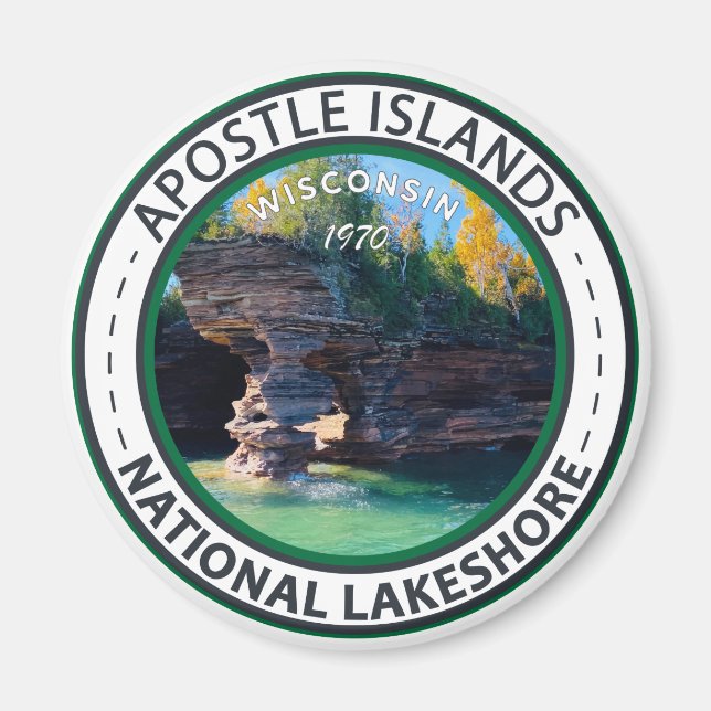 Apostle Islands National Lakeshore Wisconsin Badge Magnet (Framsidan)