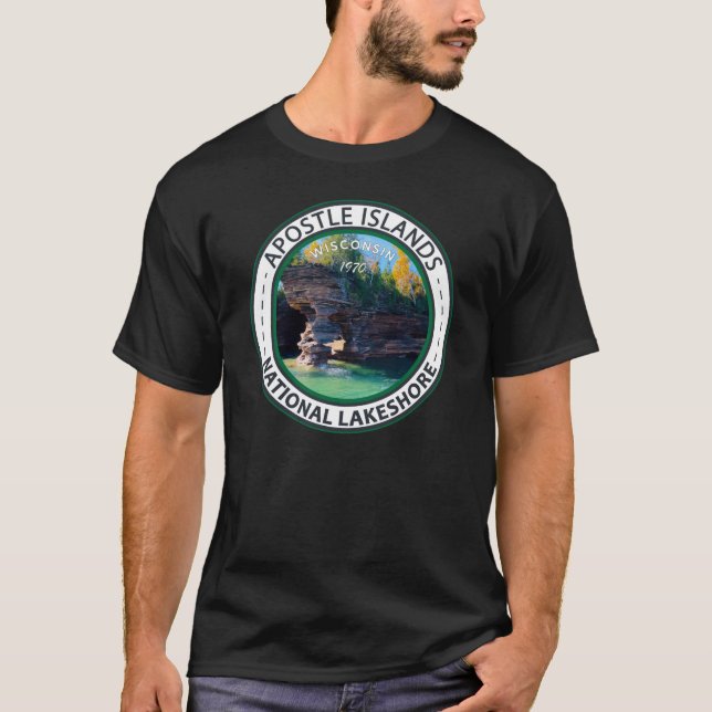 Apostle Islands National Lakeshore Wisconsin Badge T Shirt (Framsida)