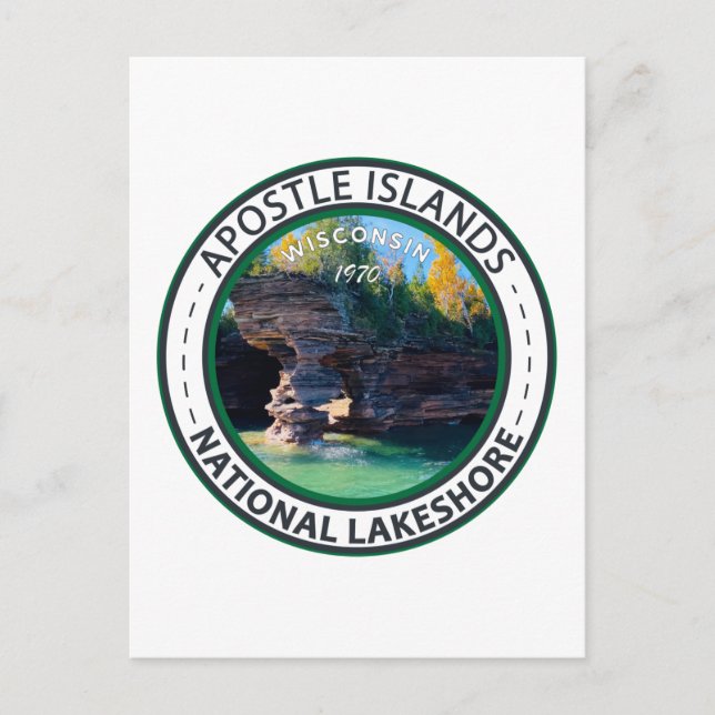 Apostle Islands National Lakeshore Wisconsin Badge Vykort (Framsida)
