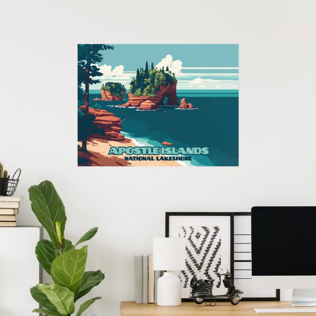 Apostle Islands National Lakeshore Wisconsin Retro Poster (Hemmakontoret)