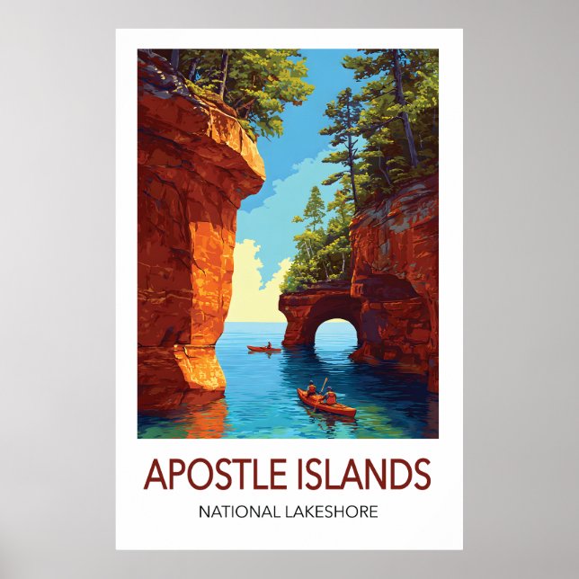 Apostle Islands Reseskylt Wisconsin Poster (Framsidan)