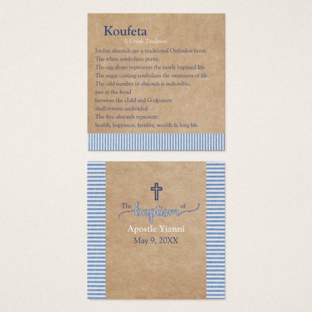 Apostle Koufeta Card Fyrkantigt Visitkort (Framsida & baksida)
