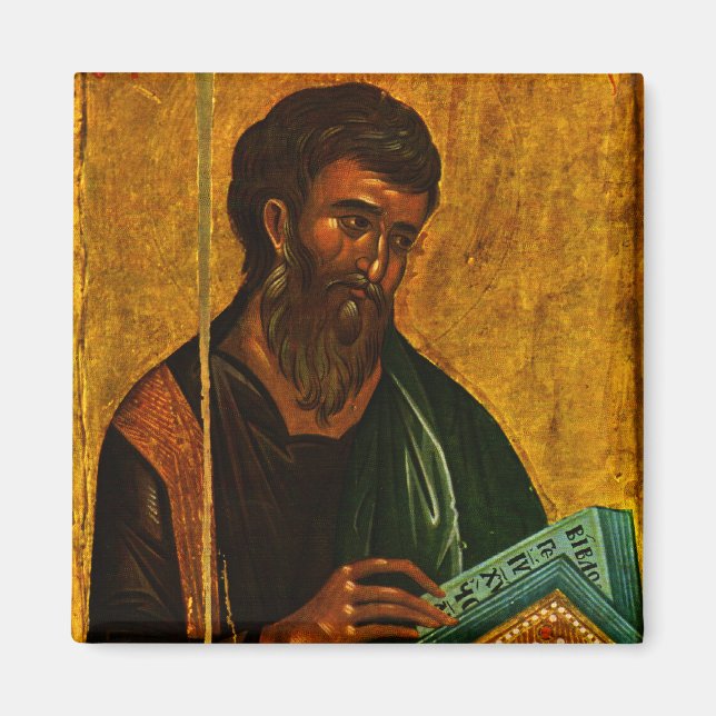 Apostle Matthew Orthodox Christian Byzantine Icon Magnet (Framsidan)