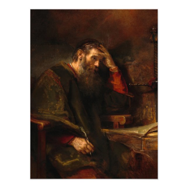 Apostle Paul av Rembrandt van Rijn Fototryck (Framsidan)