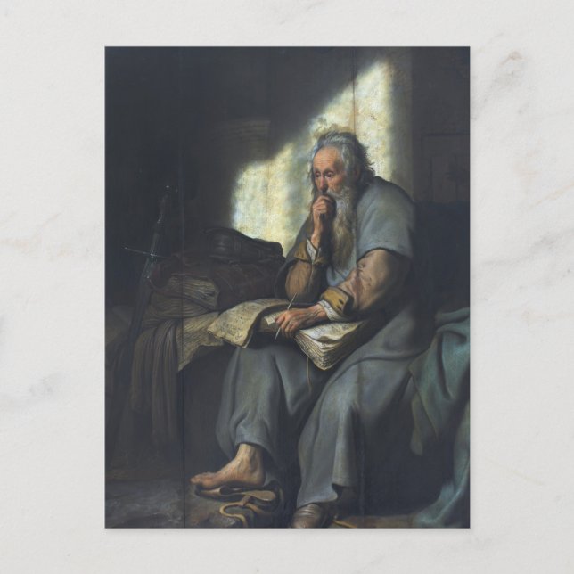 Apostle Paul i fängelset av Rembrandt Helgdag Po Helg Vykort (Framsida)