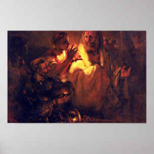 Apostle Peter Denies Kristus, av Rembrandt Harmens Poster