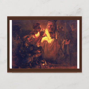 Apostle Peter Denies Kristus, av Rembrandt Harmens Vykort