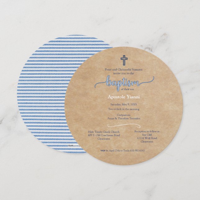 Apostle Rund Inbjudan (Fram/baksida)