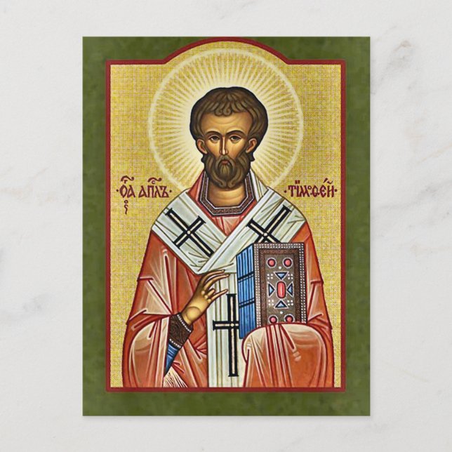 Apostle Timothy of the Seventy Orthodox Icon Vykort (Framsida)