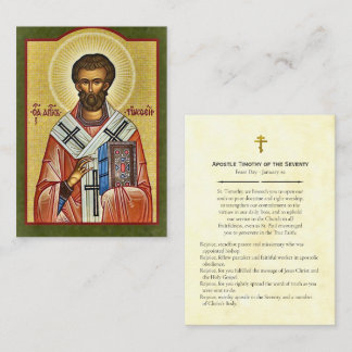 Apostle Timothy of the Seventy Prayer Card Placeringskort