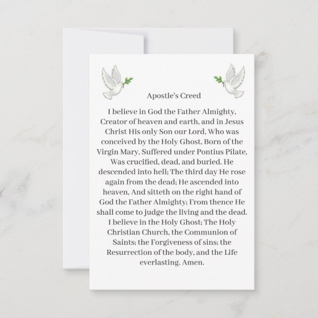 Apostles Creed Card Dove Kort (Framsida)