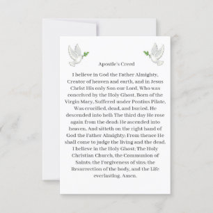 Apostles Creed Card Dove Kort