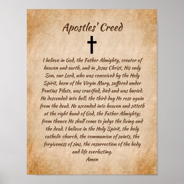 Apostles Creed Catholic Prayer Christian Poster (Framsidan)