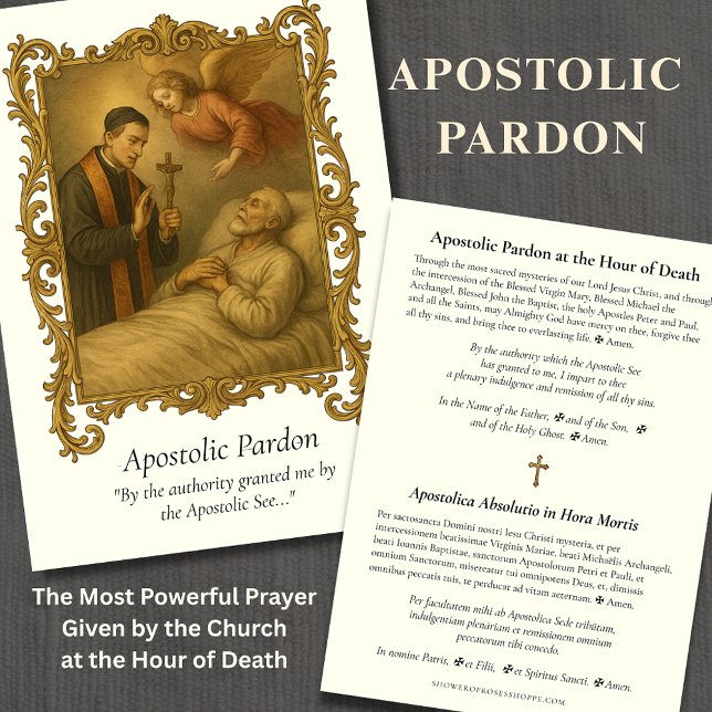 Apostolisk pardon Long Form Latin Prayer Anteckningskort (Skapare uppladdad)