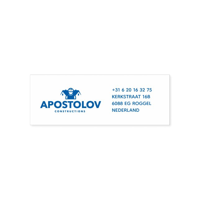 APOSTOLOV BYGGNADSFIRMA SJÄLVFÄRGANDE STÄMPEL (Design)
