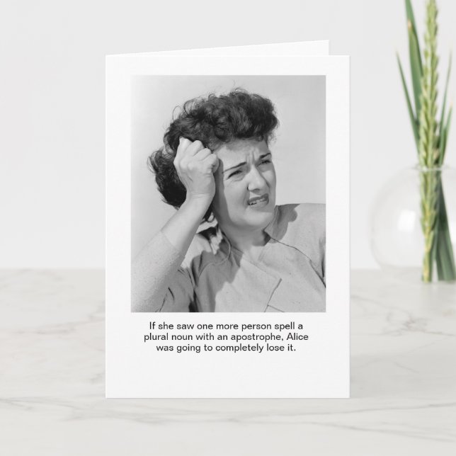 Apostrophe Alice Greeting Card Kort (Framsida)