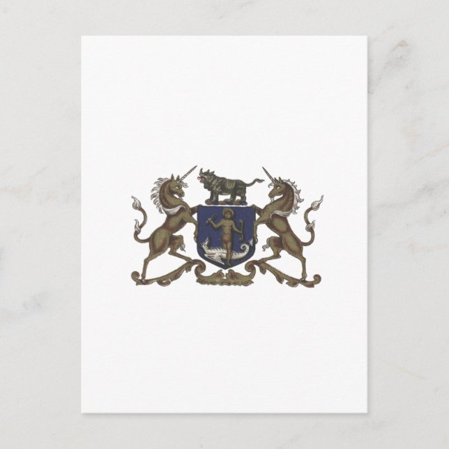 Apotearies Unicorn Vapensköld Vykort (Framsida)