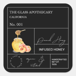 Apotecary Peach Infused honey etikett