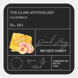 Apotecary Peach Infused honey etikett