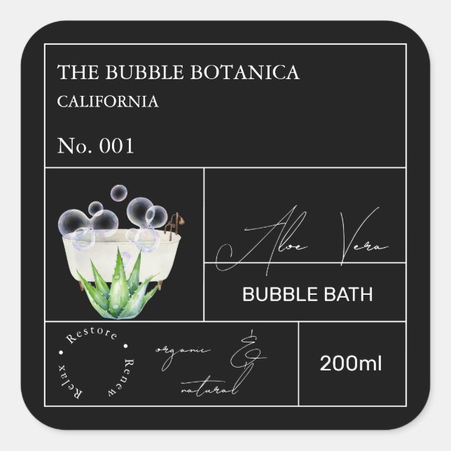Apotek Aloe Vera Bubbeldbad Etikett (Framsida)