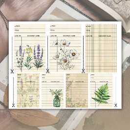 Apotek Botaniskt Efemärär Junk Journal Papper