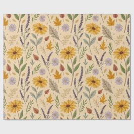 Apotek Fallblomma Botaniskt Mönster Presentpapper