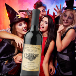 Apotek halloween vintage Drakeld Vinflaska Etikett