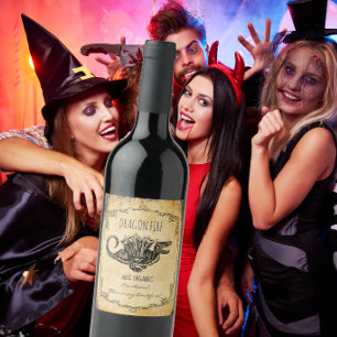 Apotek halloween vintage Drakeld Vinflaska Etikett