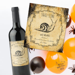 Apotek halloween vintage snigelslem vinflaska etikett