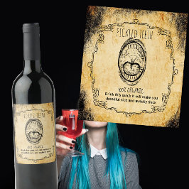 Apotek halloween vintage utvalda tänder vinflaska etikett