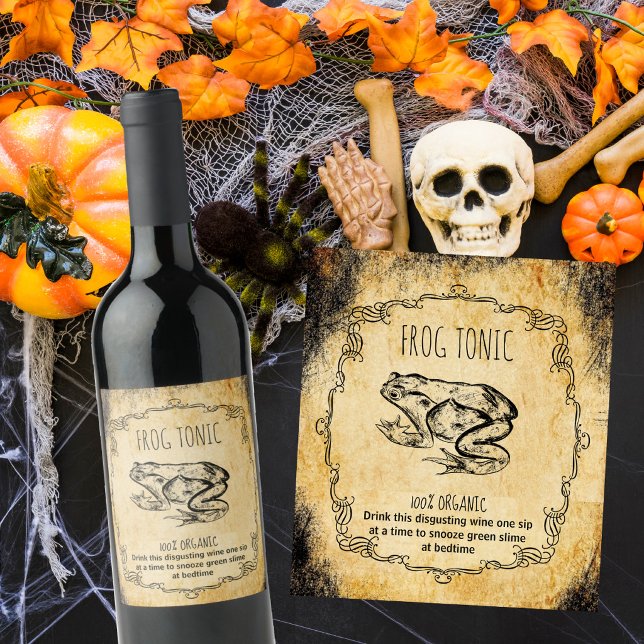 Apotek Halloween vintage Vinflaska Etikett (Skapare uppladdad)