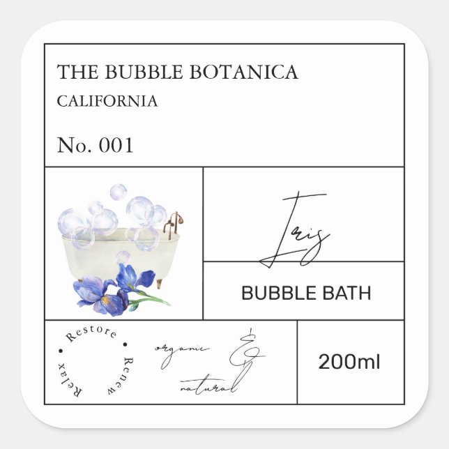 Apotek Iris Bubblebad Etikett (Framsida)